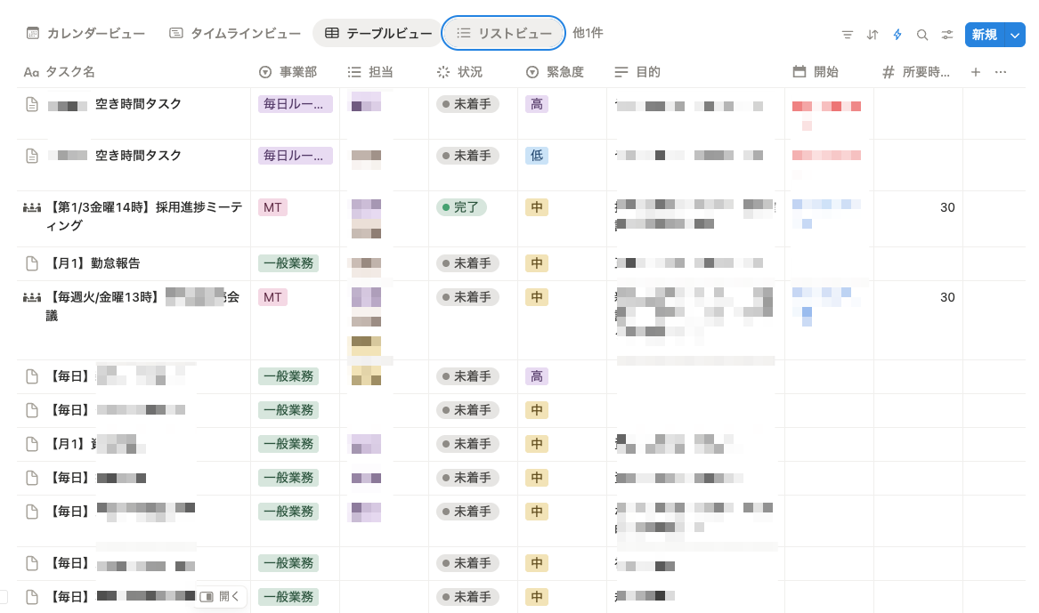 伸び続けるタスク一覧